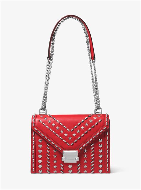 michael kors whitney studded shoulder bag|Whitney Large Studded Leather Convertible Shoulder Bag.